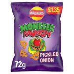 Walkers Monster Munch Pickled Onion Crisps 72g PMP £1.35