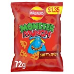 Walkers Monster Munch Sweet & Spicy Snacks 72g £1.35 PMP