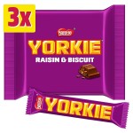 Yorkie Raisin & Biscuit Chocolate Bar 3 Pack Multipack 132g