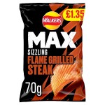 Walkers MAX Flame Grilled Steak Sharing Crisps 70g PMP £1.35