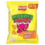 Walkers Monster Munch Roast Beef Crisps 72g PMP £1.35