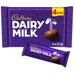 Cadbury Dairy Milk Chocolate Bar 4 Pack Multipack 108.8g (4 x 27.2g)