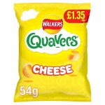 Walkers Quavers Cheese Snacks Crisps PMP 54g £1.35
