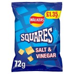 Walkers Squares Salt & Vinegar Crisps 72g PMP £1.35