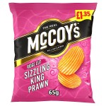 McCoy's Sizzling King Prawn Crisps 65g, £1.35 PMP